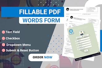 design fillable PDF form, words and google form