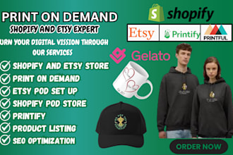 create print on demand shopify store, shopify pod store, printify, gelato