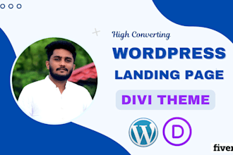 build wordpress landing page with divi theme and divi builder