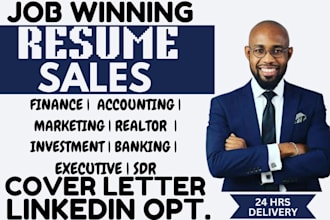 write sales, executive, marketing, finance, accounting, banking, saas resume