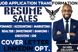 write sales, executive, marketing, finance, accounting, banking, saas resume