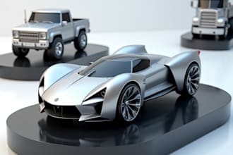design 3d vehicle and truck model for 3d printing and rendering