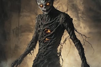 illustrate your own scifi, fantasy, horror, or thriller character