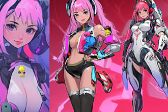making anime, mecha, pop art ,fan art and original character