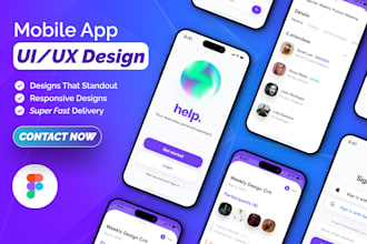do stunning mobile app design, app screenshots, figma app design