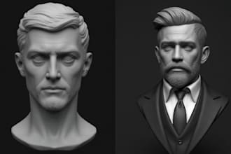 sculpt 3d head bust 3d action figure 3d toy design character model for 3d print