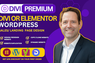design premium wordpress website with divi, astra or elementor pro
