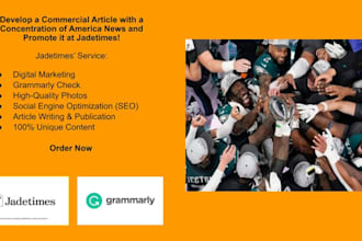 write and cover america news and promote it on jadetimes