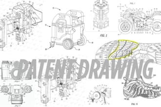 draw all kind of patent drawings or technical line drawing as per uspto patent