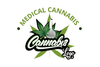 do cannabis, marijuana, weed, hemp, cbd and mascot logo with creative thinking