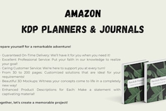 design professional printable planners and journals for KDP