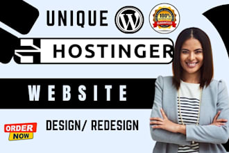 design or redesign wordpress website on hostinger, godaddy, bluehost, namecheap