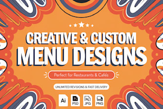 design a stunning, professional and print ready restaurant menu
