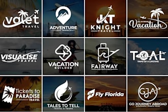 do modern travel, vacation, agency, hotel and adventure outdoor logo design