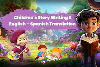 engaging children story writing and english spanish translation