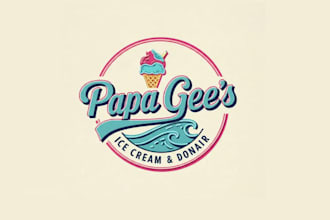 design a modern ice cream logo or icon for your brand