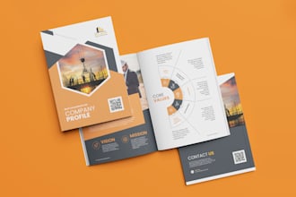 design business brochure, company profile, booklet, proposal and annual report