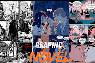 draw garphic novel illustration, comic page, comic art as comic book nsfw artist