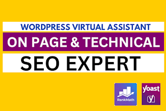 do wordpress onpage and technical SEO with yoast rankmath as virtual assistant