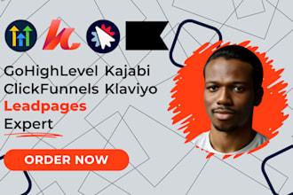 build gohighlevel, clickfunnel, klaviyo, kajabi membership or kajabi website