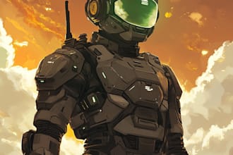 make a sci fi character art illustration for you