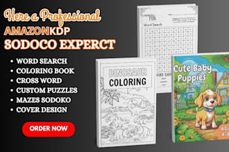 create kids coloring and activity book cover with custom interior for amazon kdp