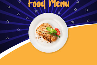 design resturant menu, flyer design or poster design