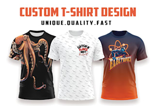 custom t shirt design for pod and clothing merchandise brand