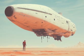 create a spaceship, sci fi illustration