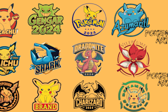 design cute pokemon art fakemon funks and trainer logo character anime style art