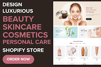 design stunning skincare beauty product shopify store cosmetic dropshiping store