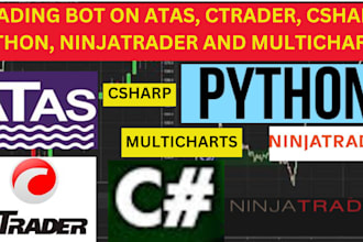 create trading bot on atas, ctrader, csharp, python, ninjatrader and multicharts