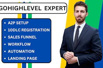 do gohighlevel website a2p 10dlc registration ghl sales funnel landing page VA