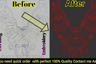 provide  custom embroidery ,sketch designs, using, cording, garment and textile