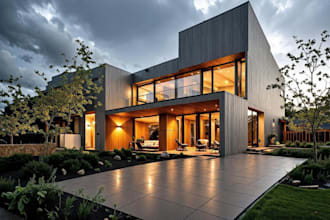 remodel 2d dwg file to 3d luxury house, exterior, interior rendering,custom home
