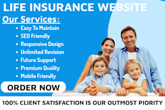 design life insurance website insurance website landing page wordpress