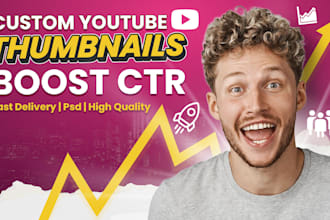 design attractive clickbait youtube thumbnail in 24 hour
