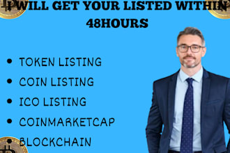 list the crypto token,coin listing on coinmarketcap, coingecko,top exchange site