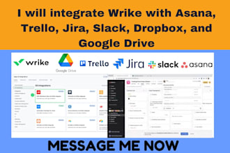 integrate wrike with asana, trello, jira, slack, dropbox, and google drive