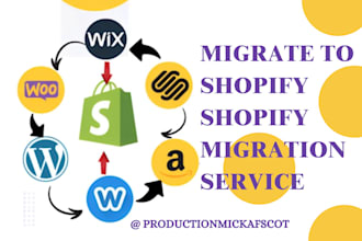 migrate wix, wordpress, bigcommerce, squarespace, weebly store to shopify store