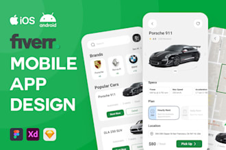 design modern mobile app UI UX in figma for ios and android