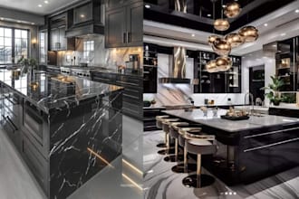 create lobby, lounge, hotel, restaurant, residence, house interior design