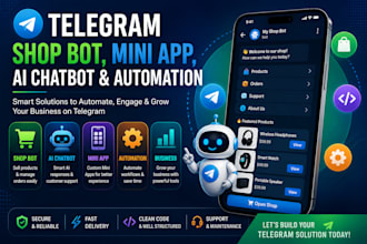 telegram shop promotion, telegram bot, shop bot, mini app, and ai chatbot