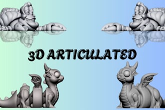 model articulated bjd flexi toys fidget toys 3d doll, dragons for 3d printing