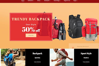 design bag shopify purse store travel bag website backpack shopify store