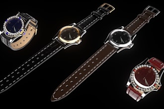 high quality 3d watch animation,3d jewelry design, 3d watch design, watch render