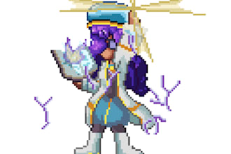 do pixel art retro styled 16 bit characters for your game