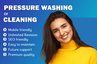 house cleaning business website, pressure washing company booking website