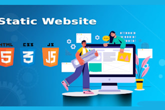develop and design static website using HTML, tailwind CSS, and js