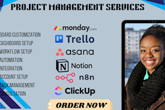 setup monday com boards asana clickup trello make com notion template kommo CRM